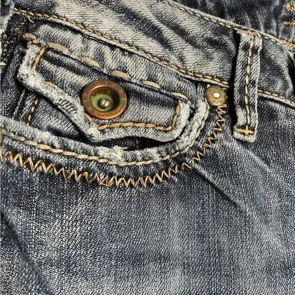Silver Jeans Womens 27 Blue Denim Low Rise Boot Cut Surplus Western Medium Wash - Picture 3 of 15